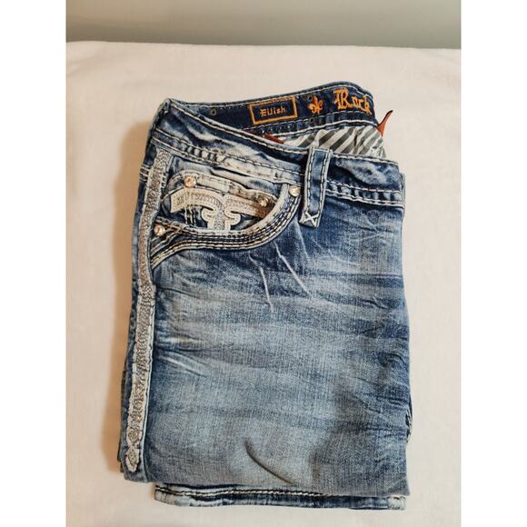 Rock Revival Denim - Rock Revival Eilish Boot Jeans Womens 33 (Act 36 X 31) Blue Mid Rise